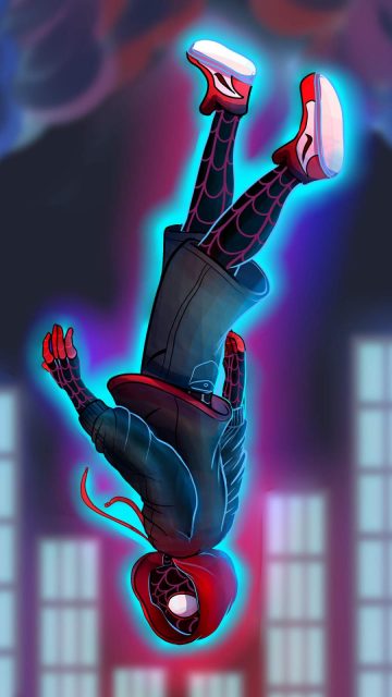 Spiderman Vertical Fall iPhone Wallpaper