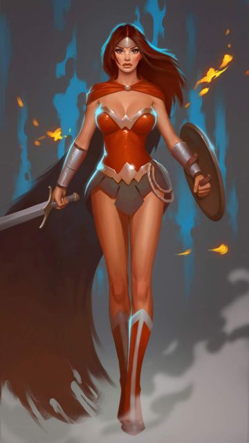 Wonder Woman Artistic iPhone Wallpaper