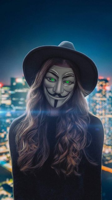 Anonymous Girl iPhone Wallpaper