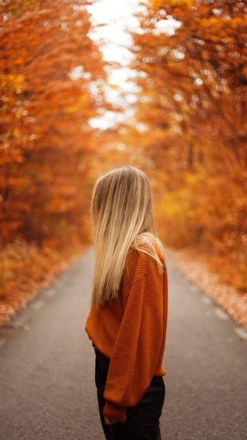 Autumn Girl iPhone Wallpaper