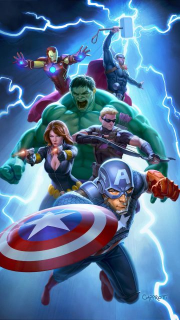 Avengers Animated Poster iPhone Wallpaper