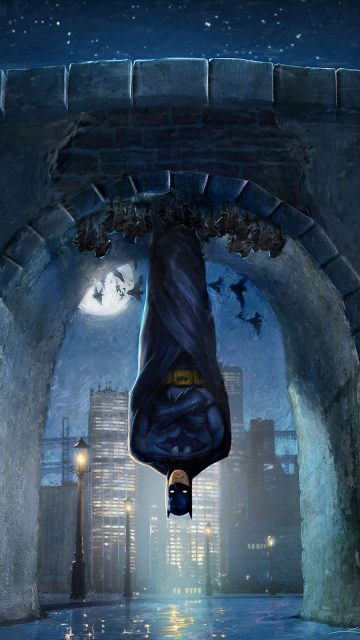 Batman up Side Down iPhone Wallpaper