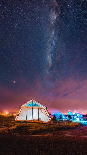 Camping Night Sky iPhone Wallpaper