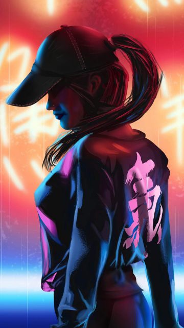 Cyber Girl iPhone Wallpaper