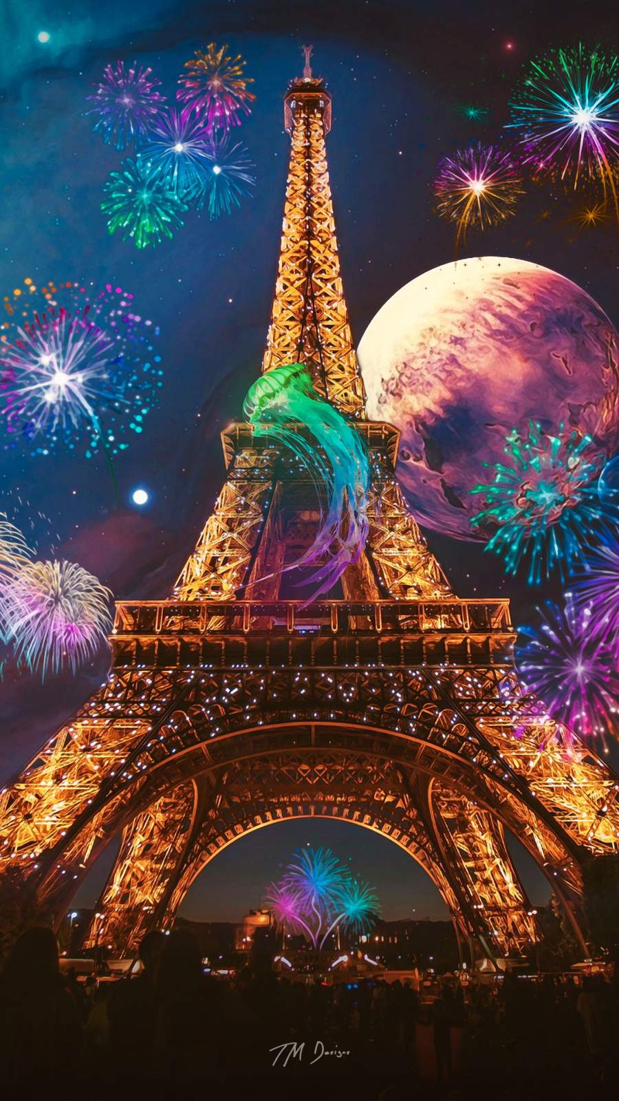 Eiffel Tower Art iPhone Wallpaper