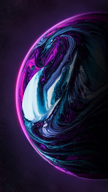 Fluid Blue Planet iPhone Wallpaper