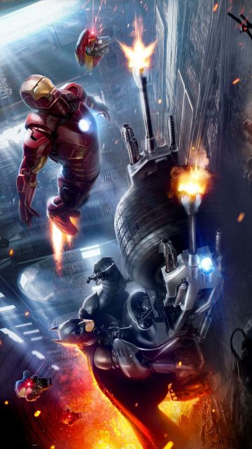 Iron Man with Batman iPhone Wallpaper