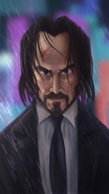 John Wick 4K Art iPhone Wallpaper