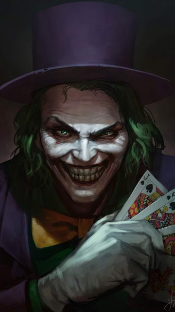 Joker with Cards iPhone Wallpaper
