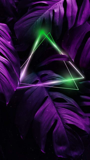 Nature Triangle Neon iPhone Wallpaper