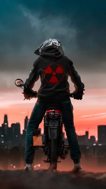 Radioactive Biker iPhone Wallpaper