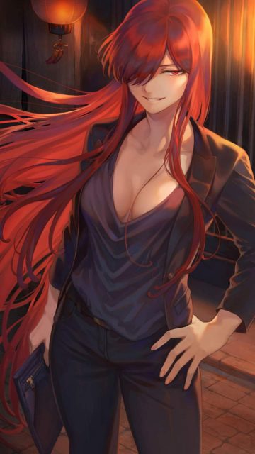 Redhead Anime iPhone Wallpaper