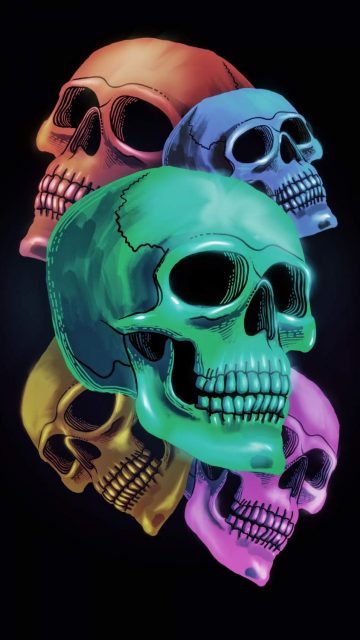 Shiny Skulls iPhone Wallpaper