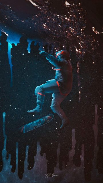 Space Skate iPhone Wallpaper