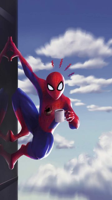 Spider Man Coffee iPhone Wallpaper