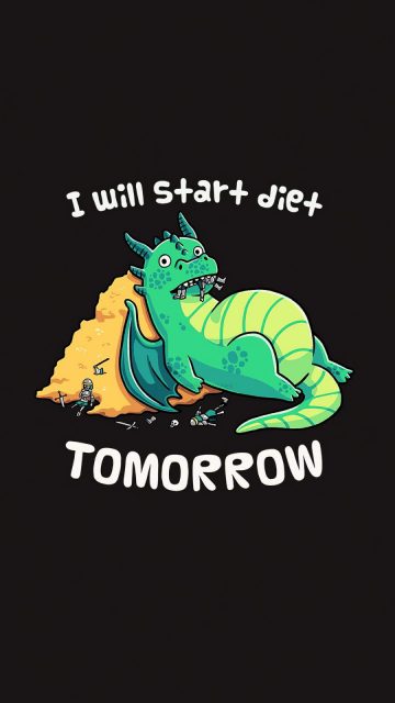 i Will Start Diet Tomorrow iPhone Wallpaper