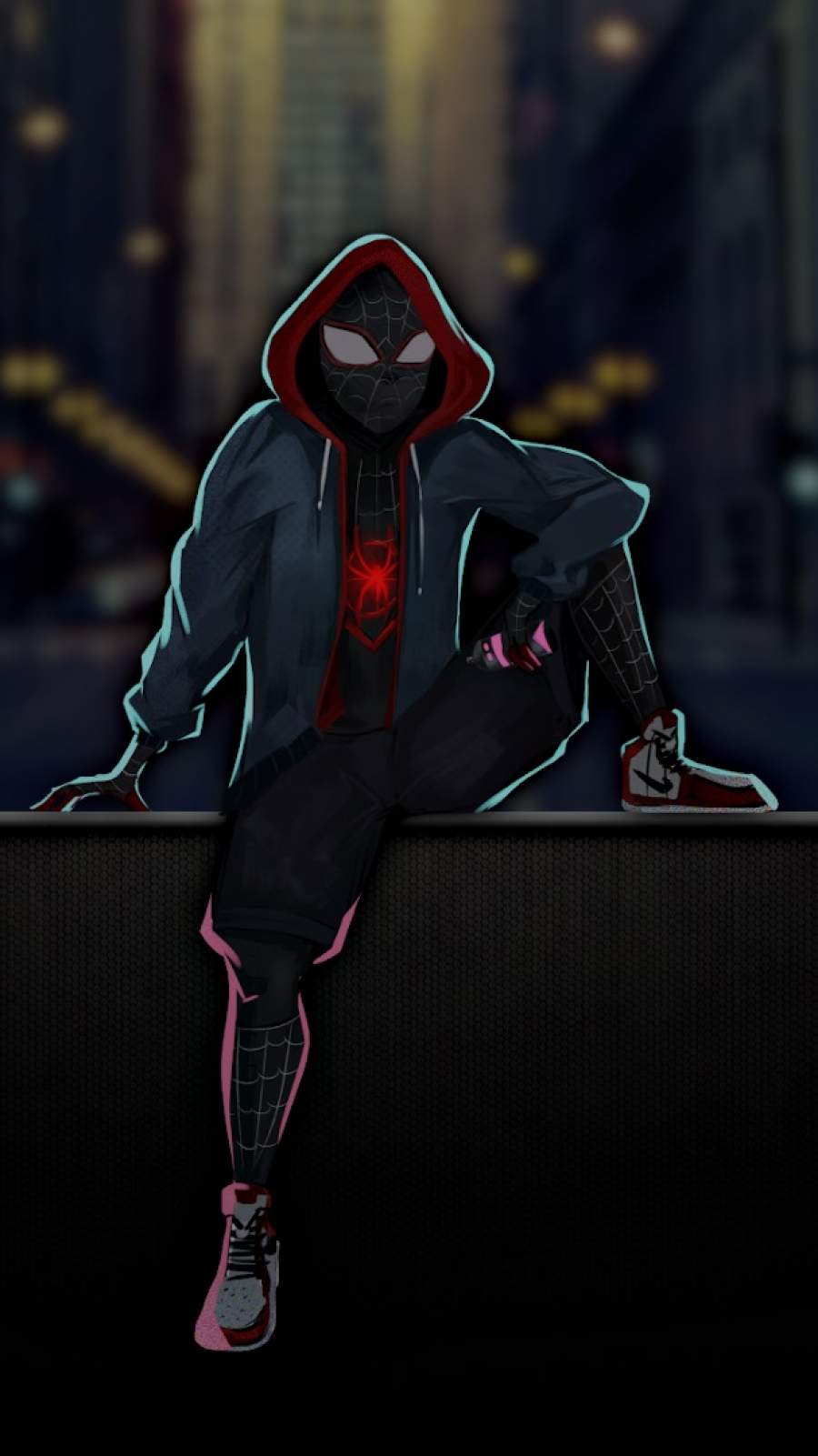 Black Spidey iPhone Wallpaper