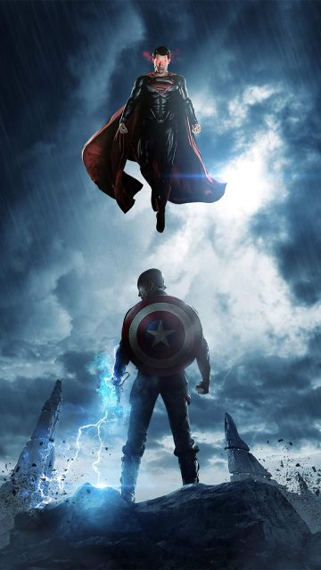 Captain America vs Superman iPhone Wallpaper