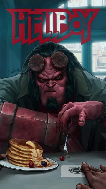 Mad Hellboy iPhone Wallpaper