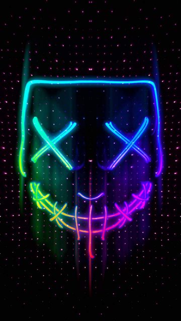 Neon Mask iPhone Wallpaper