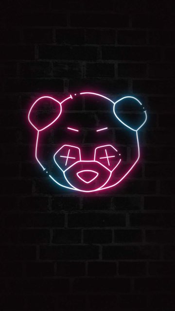 Neon Panda iPhone Wallpaper