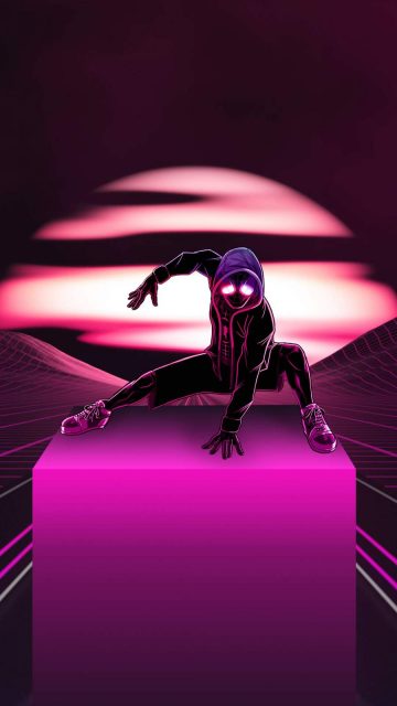 Neon Spider Man iPhone Wallpaper