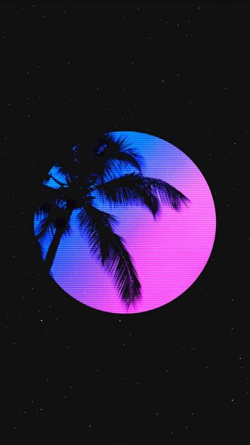 Palm and Moon iPhone Wallpaper