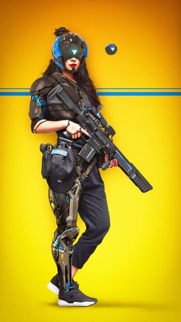 Scifi Soldier Girl iPhone Wallpaper