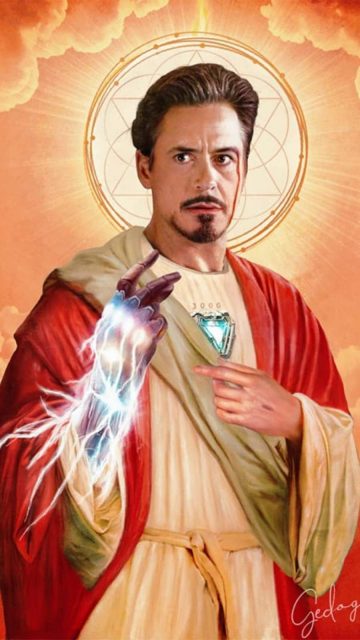 Tony Stark Jesus iPhone Wallpaper