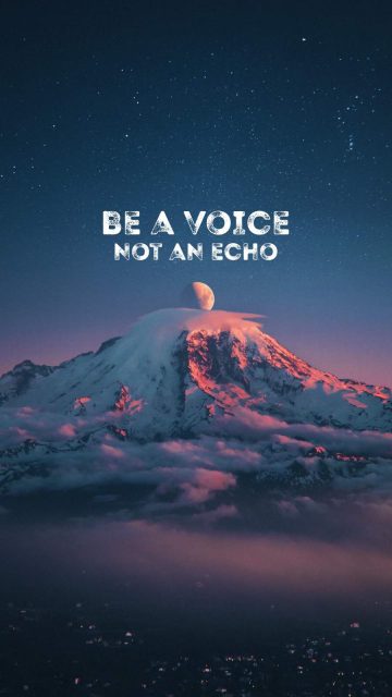 Be a Voice Not an Echo