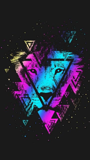 Lion Colorful Triangle