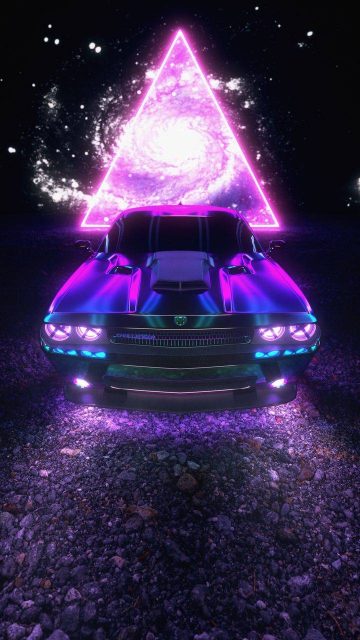 Neon Dodge Challenger