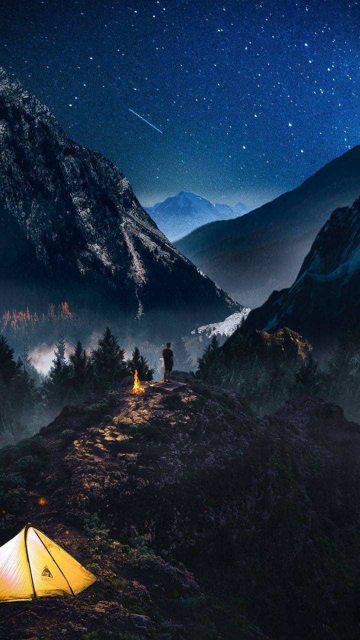 Night Camping In Nature Iphone Wallpapers