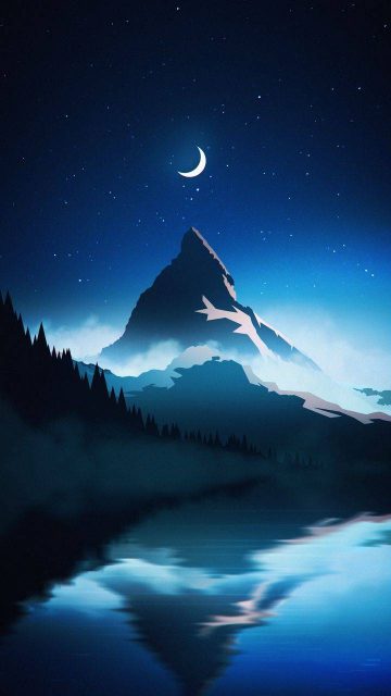 Starry Night Mountain Wallpaper