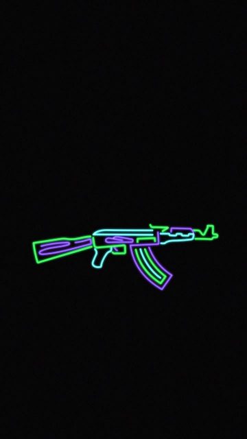 AK 47 Neon iPhone Wallpaper