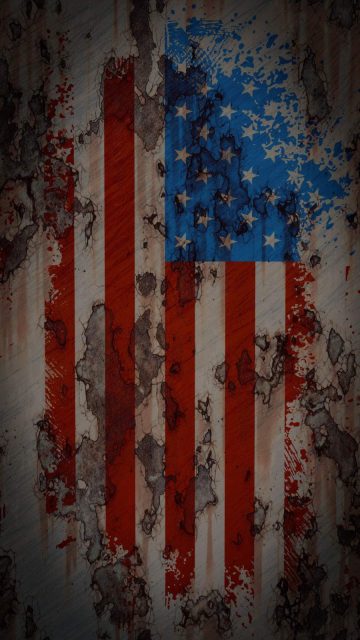 American Flag Rusted Texture iPhone Wallpaper