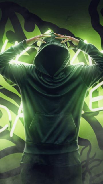 Anonymus Guy Green Powers iPhone Wallpaper