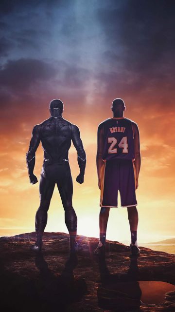 Black Panther and Kobe Bryant iPhone Wallpaper