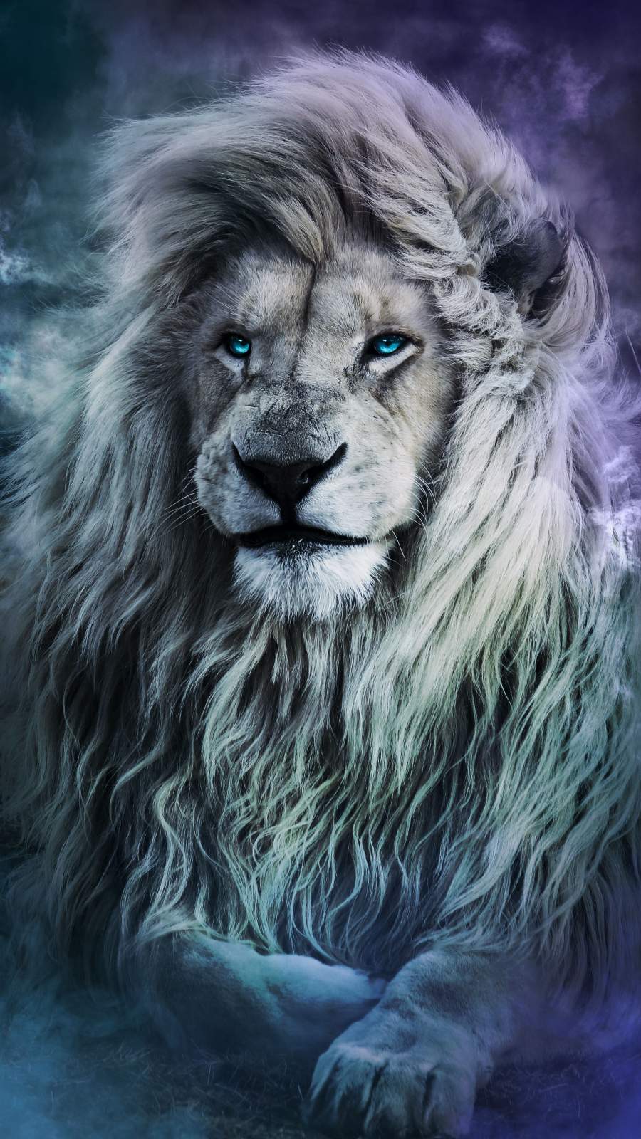 Blue Neon Lion Live Wallpaper  free download