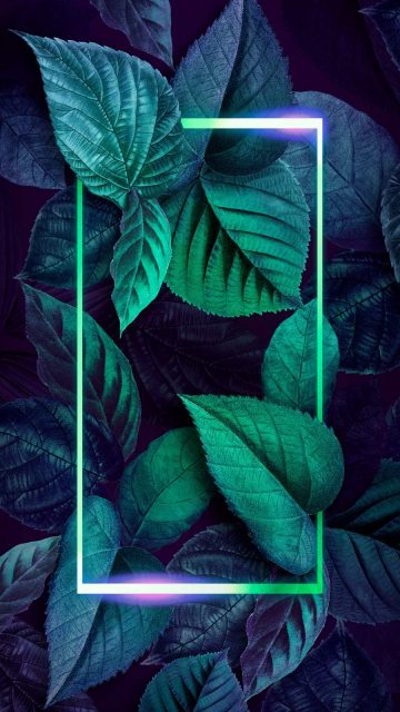 Neon Foliage Nature Art iPhone Wallpaper