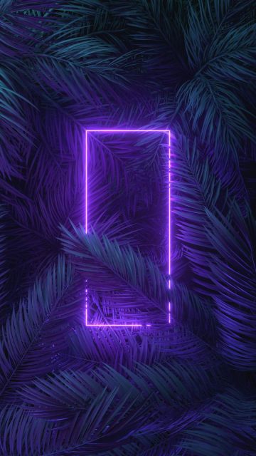 Neon Light Trees iPhone Wallpaper