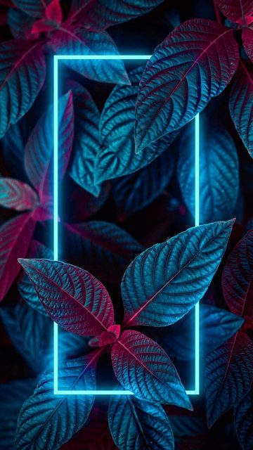 Neon Nature Foliage Wallpaper