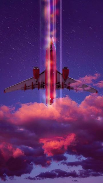 Neon Retro Airlines iPhone Wallpaper