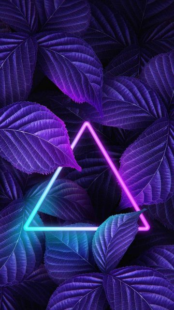 Neon Triangle Foliage Nature iPhone Wallpaper