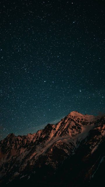 Night Sky and Snow Mountains