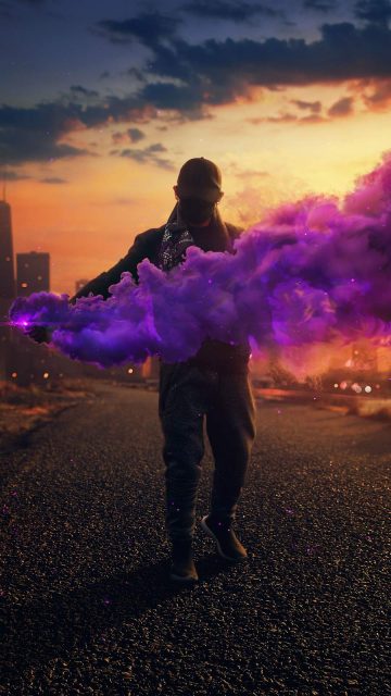 Smoke Bomb Guy iPhone Wallpaper