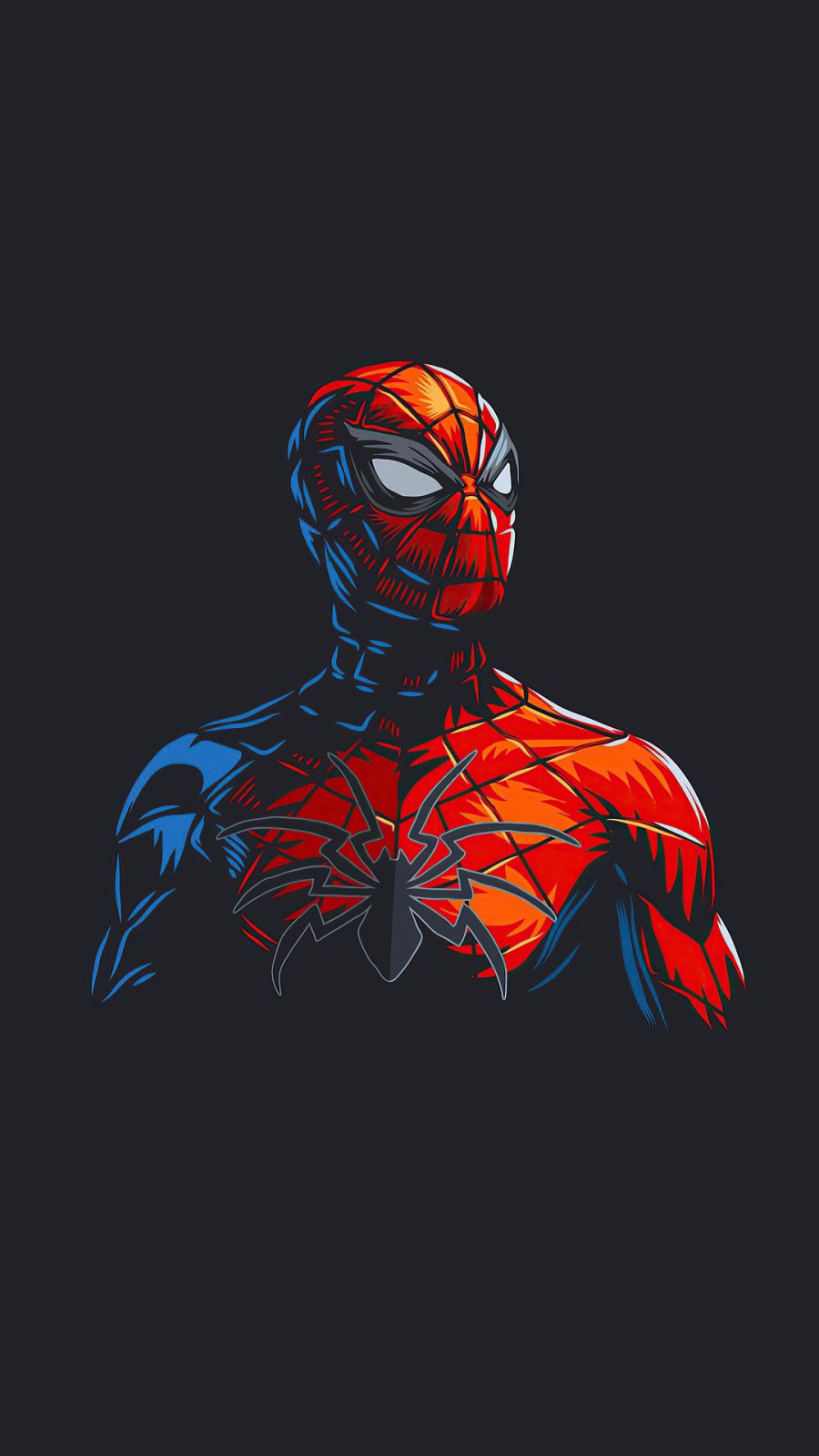 Spider Man Dark Minimalism iPhone Wallpaper