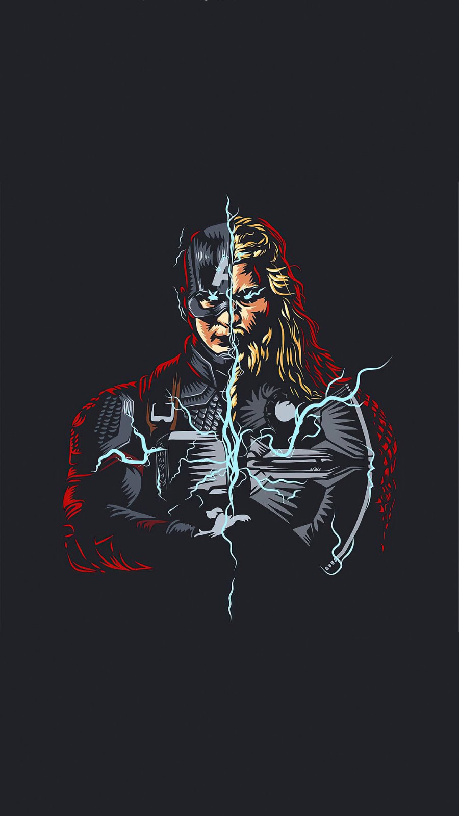 Captain America vs Thor iPhone Wallpaper