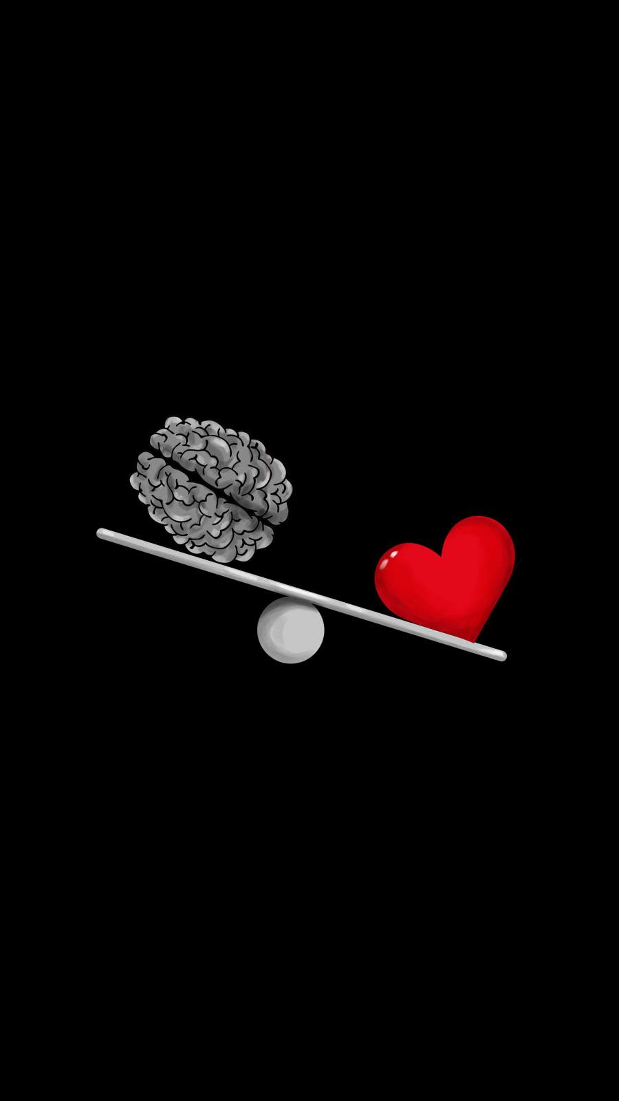 Heart vs Brain iPhone Wallpaper