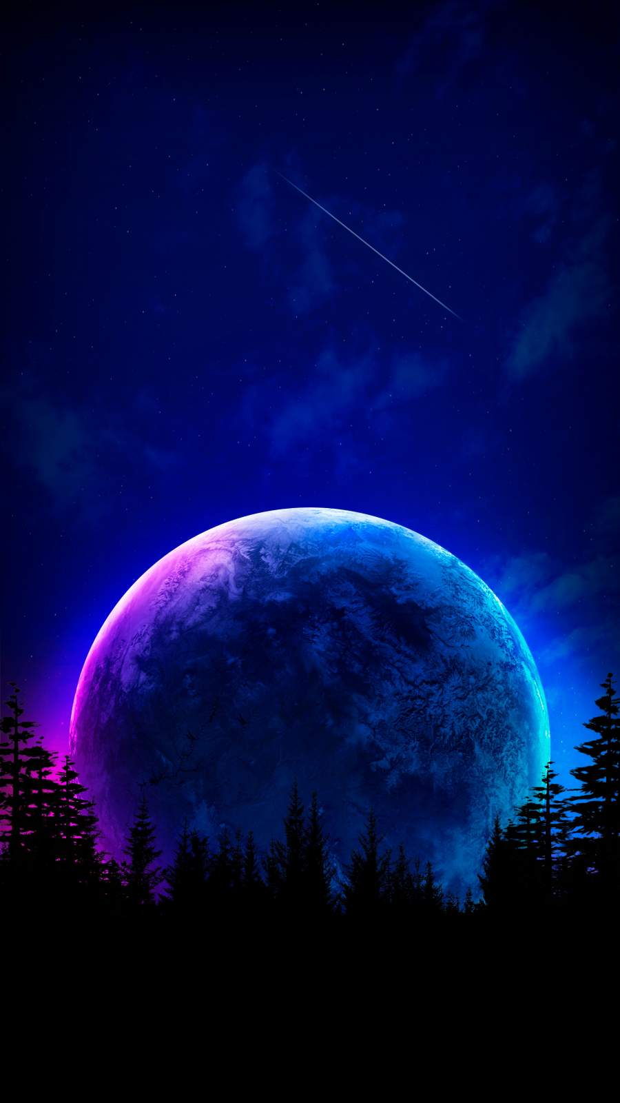 Moon in Night iPhone Wallpaper